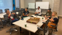 John Greendeer at the language table