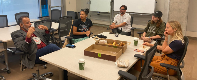 John Greendeer at the language table